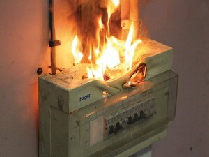 Use CO2 or AB(E) extinguisher not AW